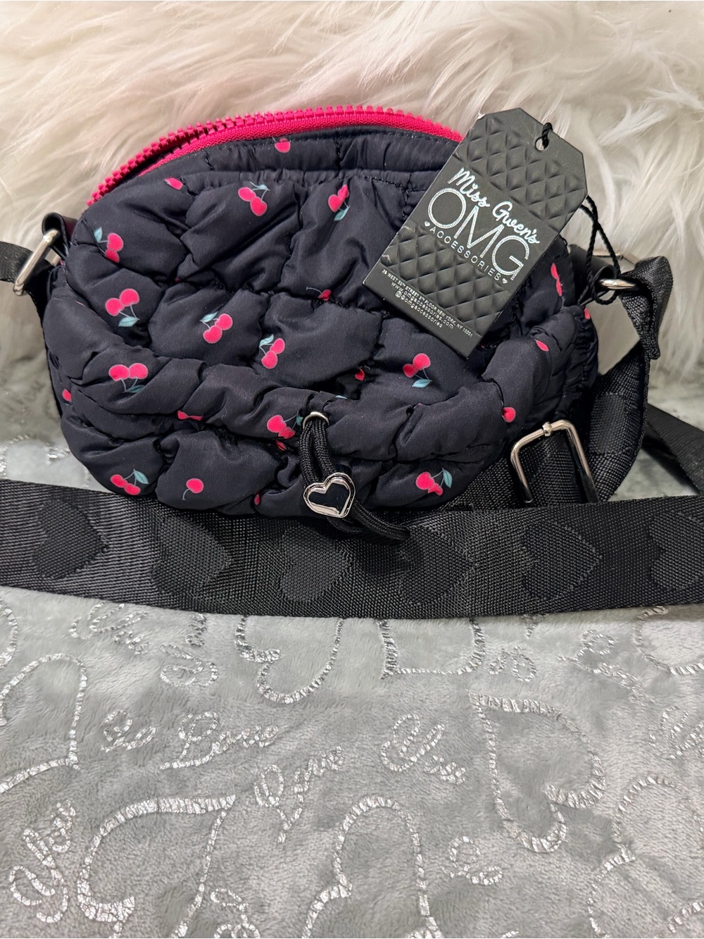 NWT: Miss Gwen OMG Quilted Cherry Crossbody Bag